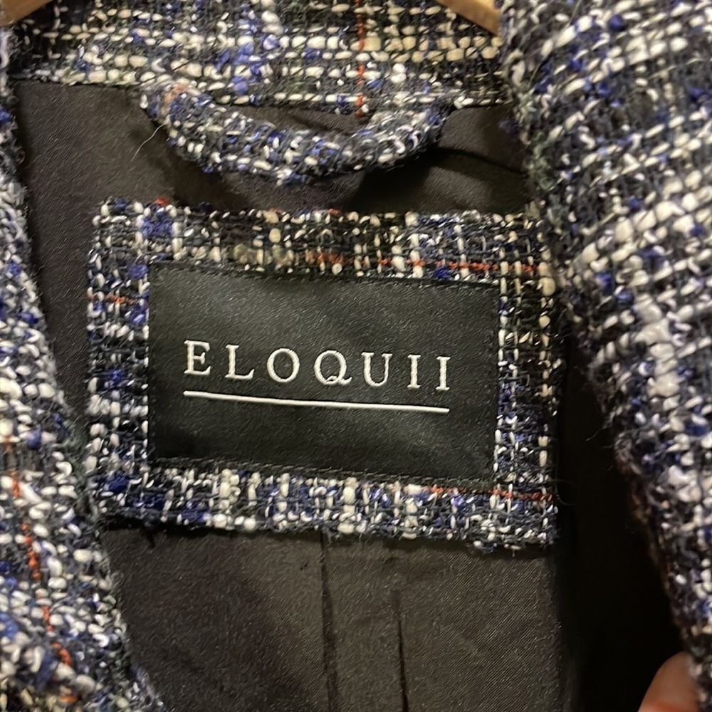 Eloquii woman’s black and white and blue tweed jacket - Picture 8 of 12